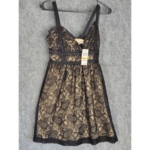Bar III Black Lace Mini Dress Women's Small Lined Sleeveless Cocktail Whimsigoth